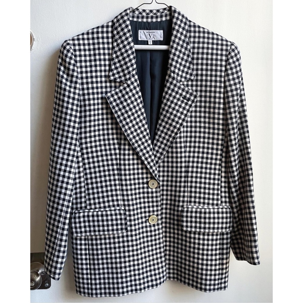 SOLD Valentino Miss V black and white paid blazer